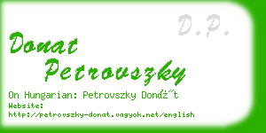 donat petrovszky business card